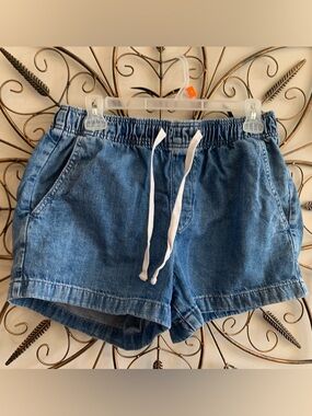 GAP 100% Cotton Blue Denim Drawstring Elastic Women's Shorts